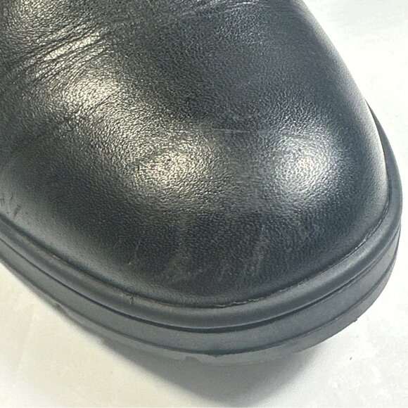 MICHAEL KORS ESSEX ICONIC BLACK GOLD LOGO MOTO BIKER BOOTS Size 7M - Picture 7 of 12